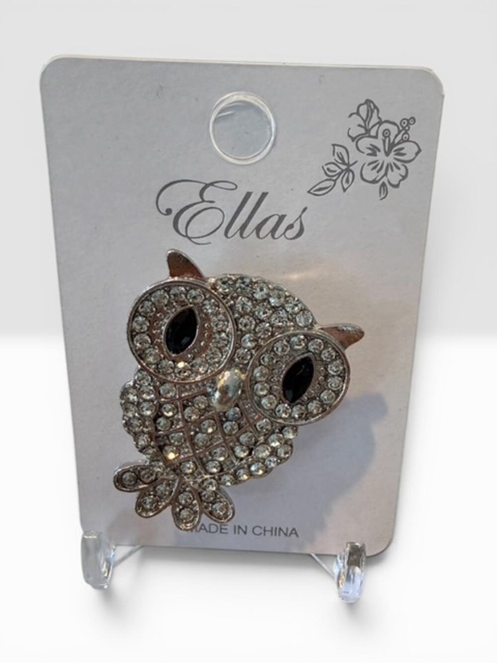 Wise Old Owl - Silvertone and Rhinestones